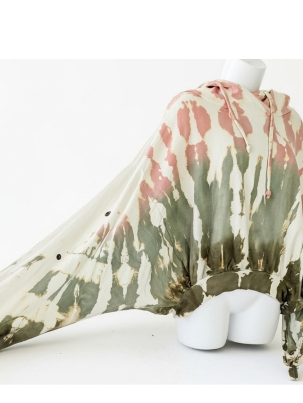Young Fabulous & Broke Tie Die  Pink Green and Cream Batwing Hoodie